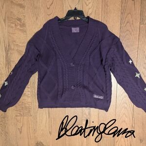 Taylor Swift Speak Now Taylor's Version Purple Cable Knit Cardigan NWOT